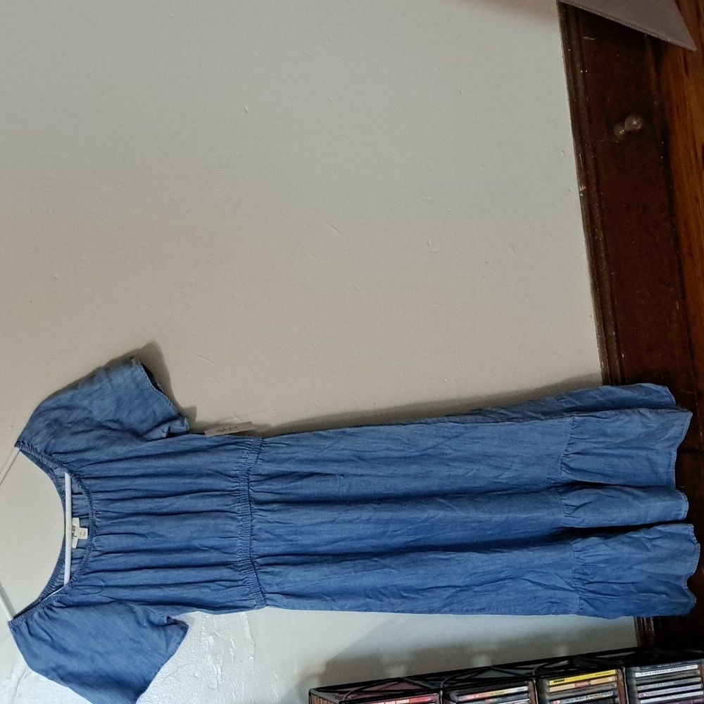 NWT-Style & Co Petite Women Denim Off and On Shoulder dress